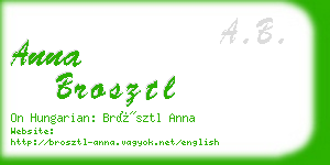 anna brosztl business card